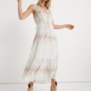 NWT White Floral Lucky Brand Maxi Dress Medium